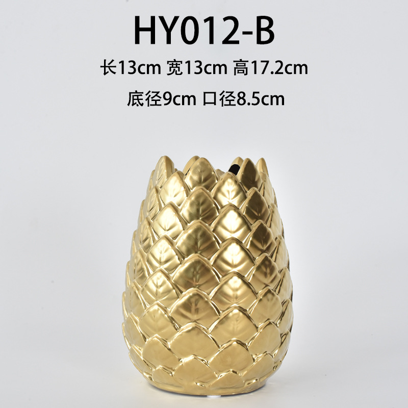 Jarrones nórdicos inspirados en Instagram.Decoración para el hogar de cerámica galvanizada.Adornos minimalistas para salón.