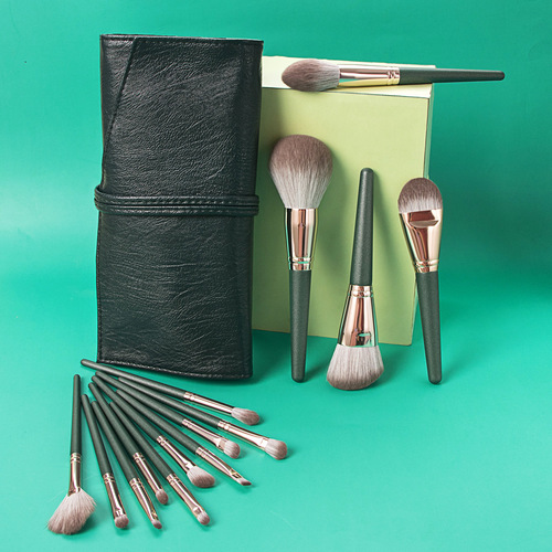 14 pcs Green Cloud Makeup Brushes Set Beauty Green Set Brush Makeup Tools Fan Brush Factory Direct Sales Original