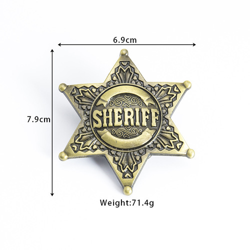 Men's Fashion American Sheriff Retro Leather Belt Cross-border Apparel Accessories European and American Brand Pants Belt