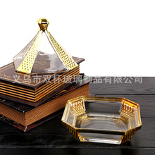 厂家直供电镀金色欧式蝴蝶玻璃糖缸糖果罐储物罐糖果盅婚庆带盖