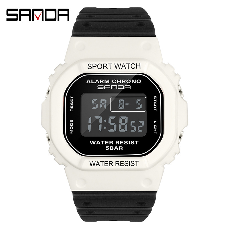 Sanda cross-border 293 square multi-function electronic watch sports watch waterproof luminous wholesale student fashion watch