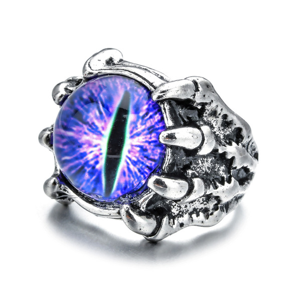 European and American exaggerated skeleton devil eye ring…