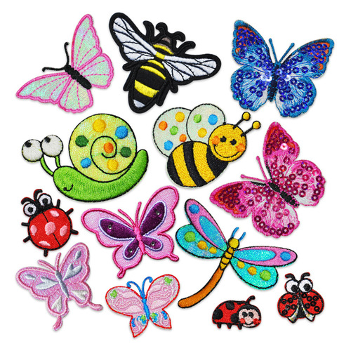 Faraway Computer Embroidered Applique Cartoon Butterfly Insect Animal Fabric Patch Embroidery Fabric Patch Supplementary Embroidery Patch Buttonhole Patch