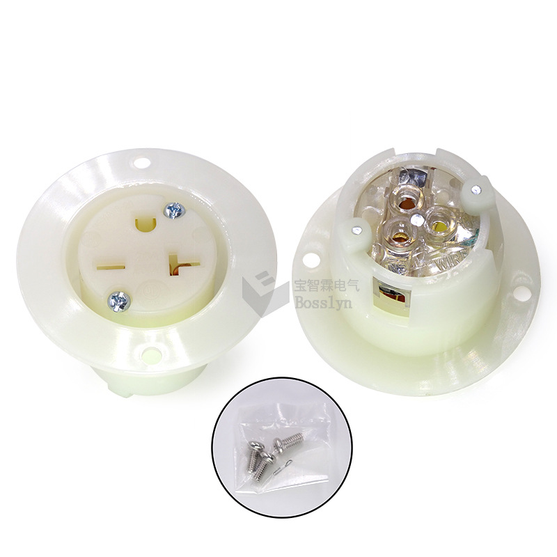 NEMA 6-20R圆型美式美标美规发电机暗装插座 美国加拿大工业插座