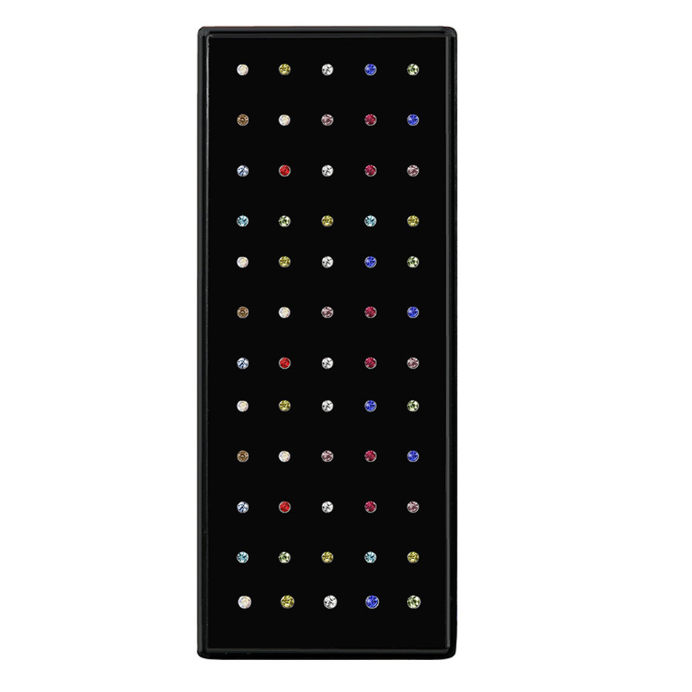Suministro directo de fábrica Acero inoxidable nariz Stud diamante incrustado curvado varilla nariz anillo piercing joyería 60 en caja Comercio exterior Venta caliente
