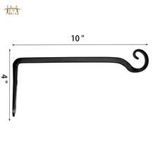10英寸花篮花盆挂钩悬挂式植物支架壁灯钩直型喂鸟器挂钩铁艺壁