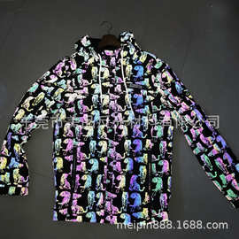 工厂生产各种花型反光面料七彩反光布四面弹力反光布印花反光布