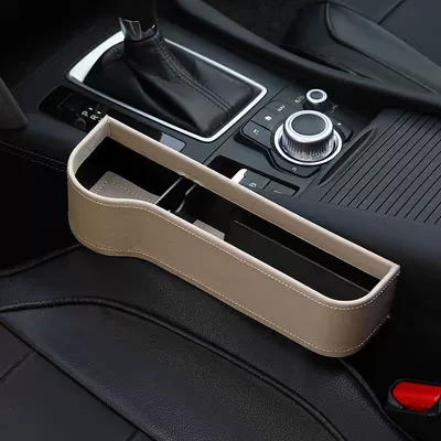gap storage box car car | Car storage bag/box - leather-beige-driver