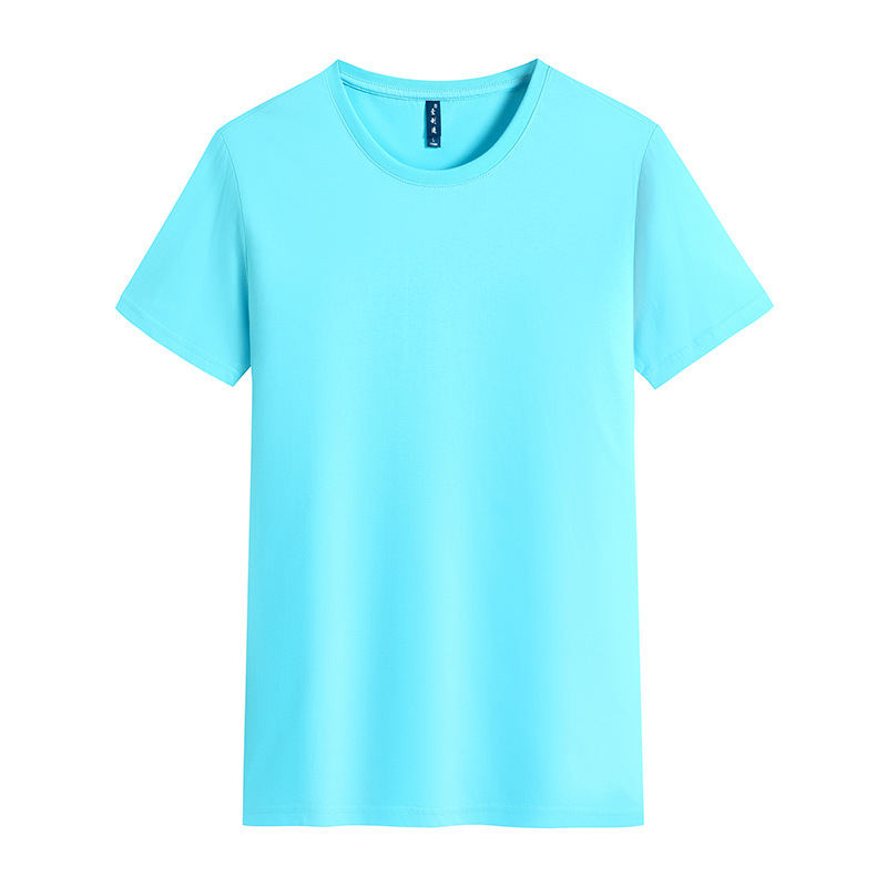 Camiseta de cuello redondo de algodón mercerizado con logotipo impreso camisa cultural camisa publicitaria camisa de polo manga corta ropa de trabajo personalizada al por mayor