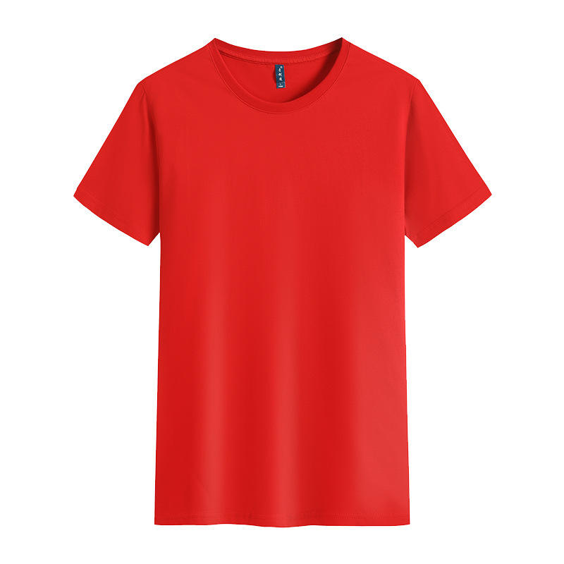 Camiseta de cuello redondo de algodón mercerizado con logotipo impreso camisa cultural camisa publicitaria camisa de polo manga corta ropa de trabajo personalizada al por mayor