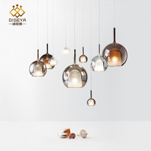 北欧餐厅玻璃吊灯 简约现代创意个性吧台客厅卧室床头楼梯长吊灯