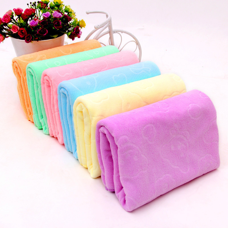 Factory wholesale microfiber 70*140 bath towel promotional gift towel bear embossed adult beach towel Factory wholesale microfiber 70*140 bath towel promotional gift towel bear embossed adult beach towel