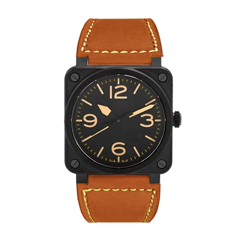 Ф fashions watches из нержавеющей стали, квадратный корпус, кожаный ремешок, повседневные унисекс, не водостойкие