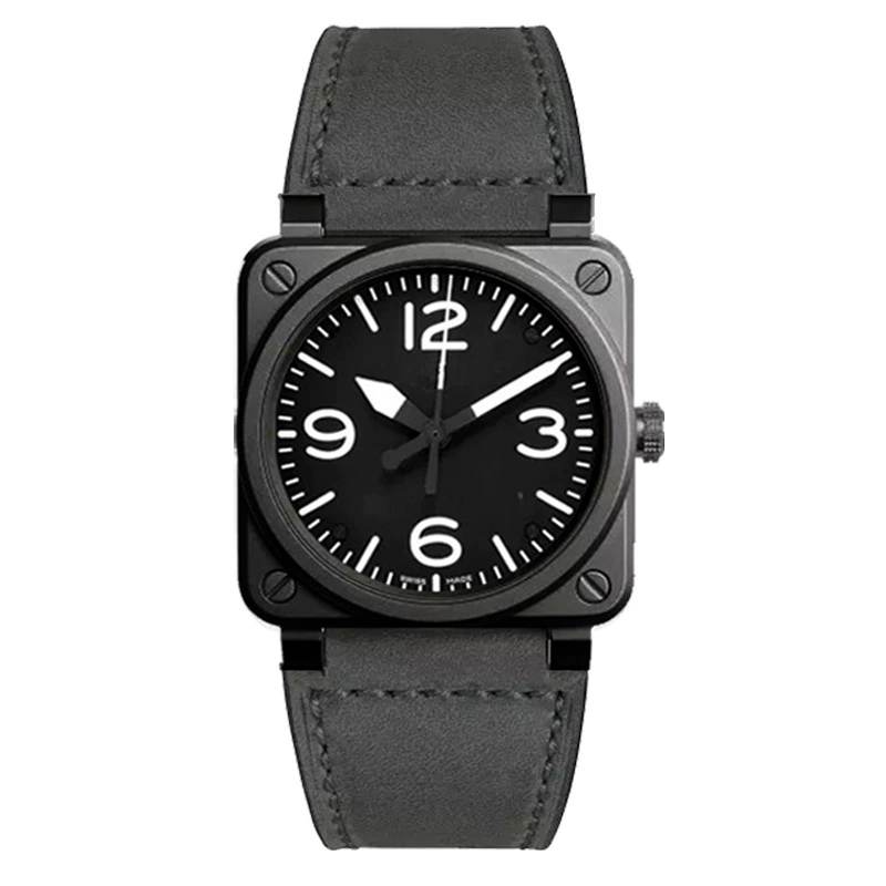 Ф fashions watches из нержавеющей стали, квадратный корпус, кожаный ремешок, повседневные унисекс, не водостойкие