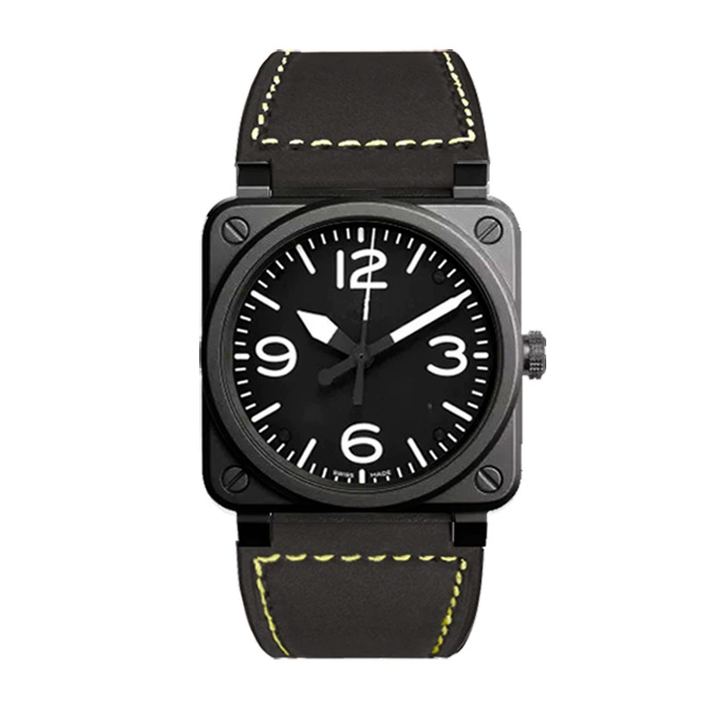 Ф fashions watches из нержавеющей стали, квадратный корпус, кожаный ремешок, повседневные унисекс, не водостойкие