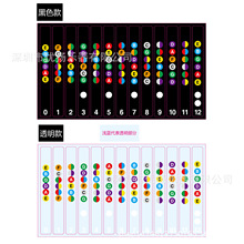 吉他音阶贴纸音名贴纸自学木吉他初学指板贴纸乐理教程吉他配件