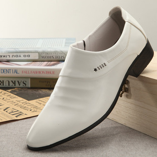 Business Dress Leather Shoes Men's Photo Studio Wedding Photography Men's Shoes Youth Korean British White Casual Leather Shoes