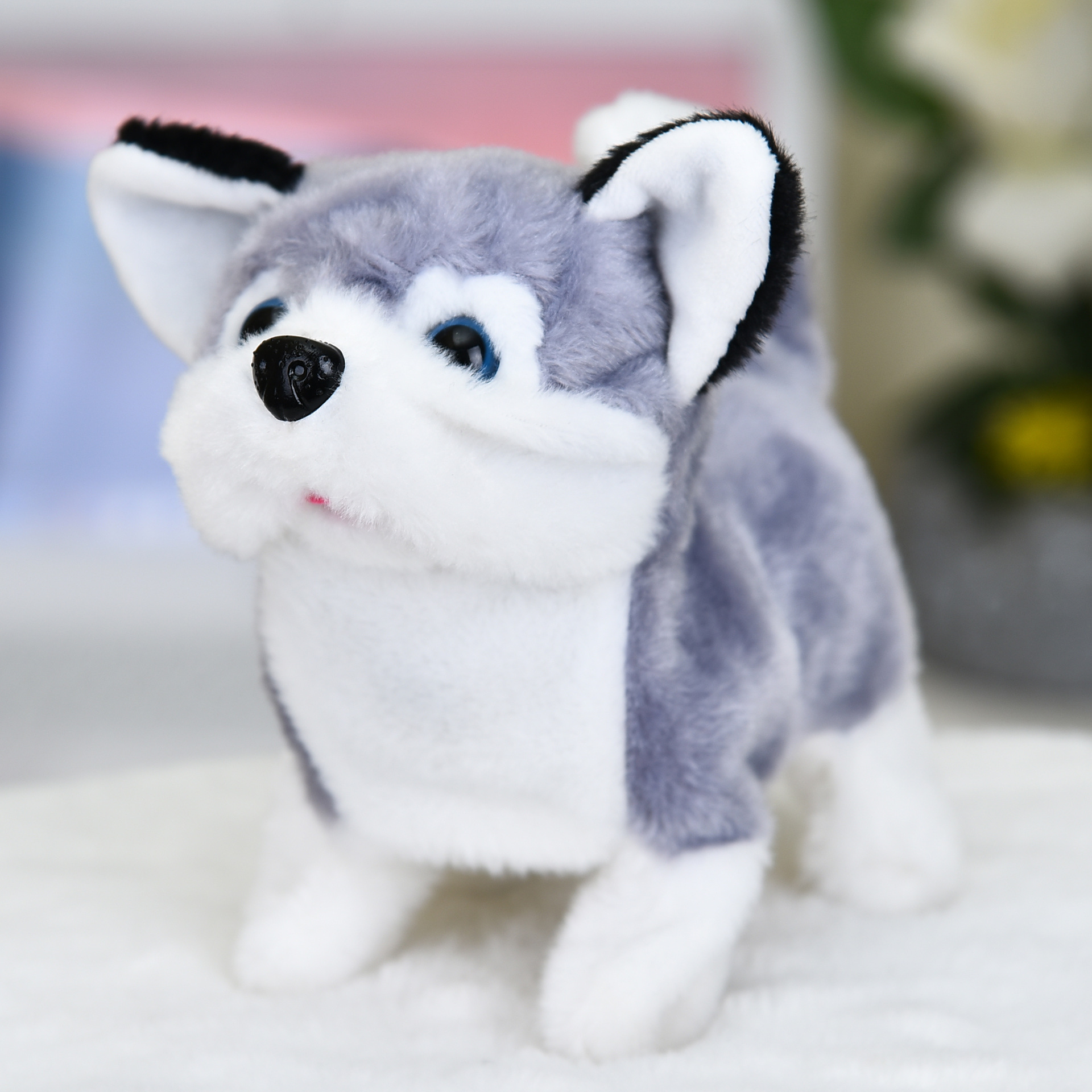 Perro eléctrico de felpa Simulación Perro mascota puede caminar Perro de peluche Niños Amazon Cross-border llamado perro de juguete