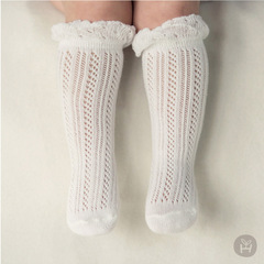 2020 Korean style baby socks for baby girls princess lace mid-calf socks hollow stockings summer thin