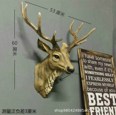 (2개) 벽 장식 매달려 장식 벽 장식 양 머리 장식품 펜던트 사슴 머리 앤틀러 벽 매달려 빈티지 유럽 스타일 창조적 인 동물 벽 장식