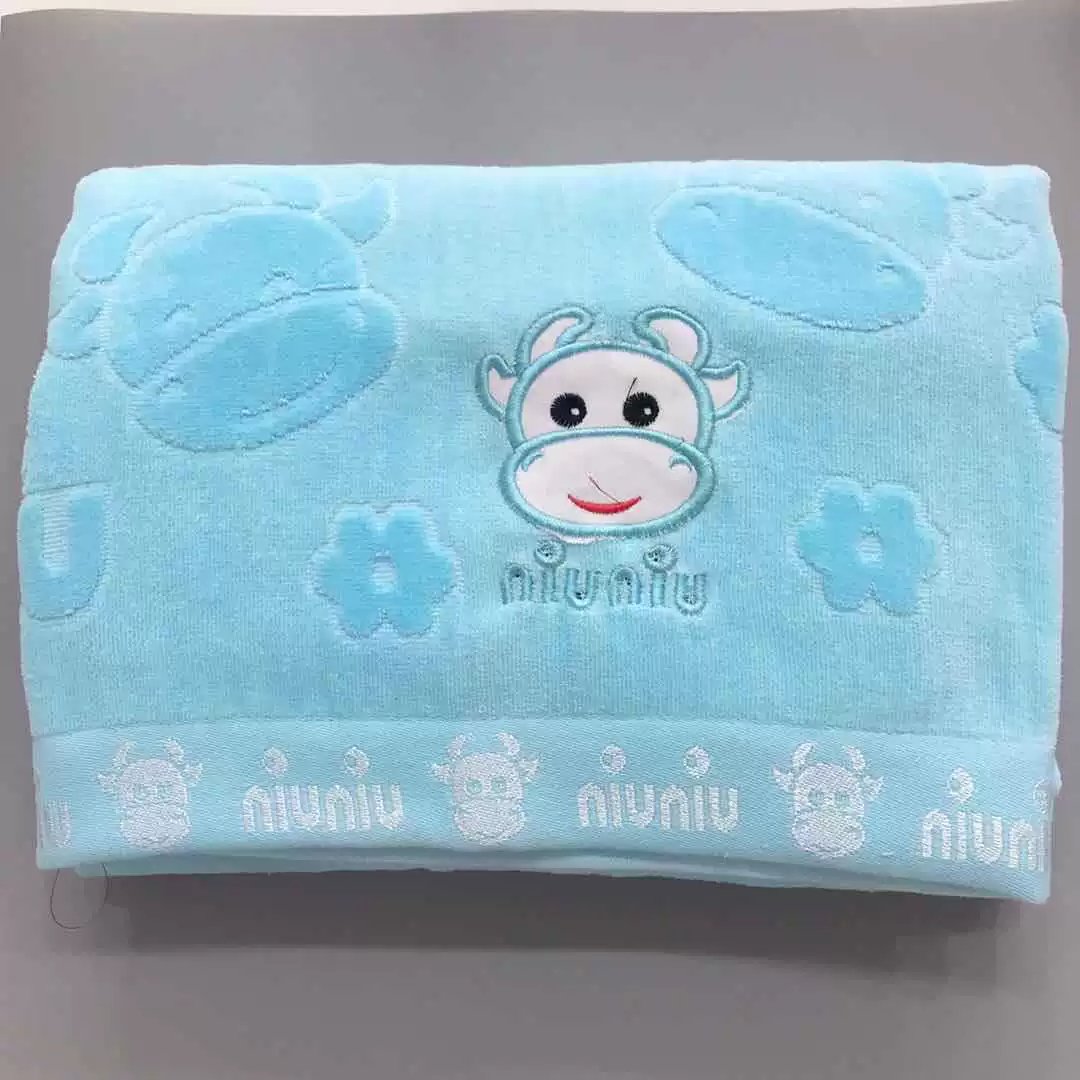 Cotton cartoon children's soft bath towel for kindergarten, wholesale