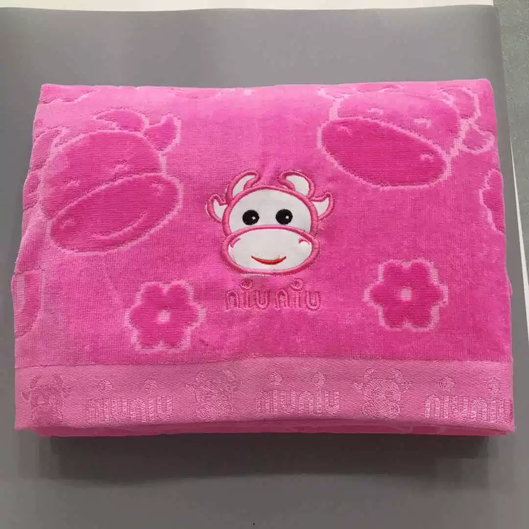 Cotton cartoon children's soft bath towel for kindergarten, wholesale