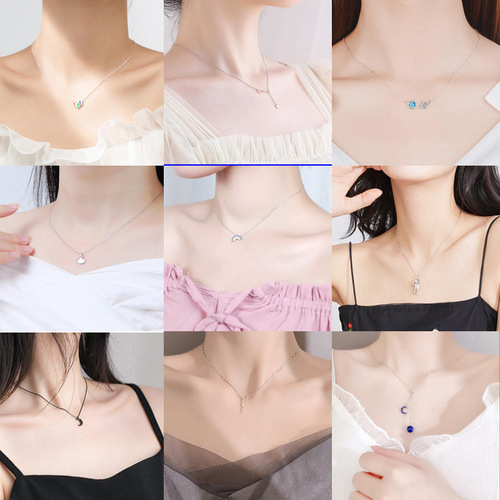 Necklace female clavicle chain student Korean version simple couple bestie necklace girl heart ins internet celebrity pearl gift