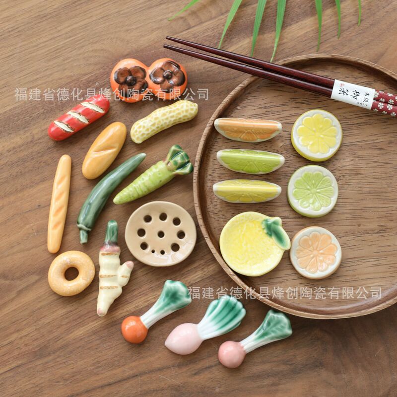 Japanese Grocery Vegetable and Fruit Chopsticks Rack Chopsticks Rack Chopsticks Holder Ceramic Cute Ornaments Creative Home Ornaments