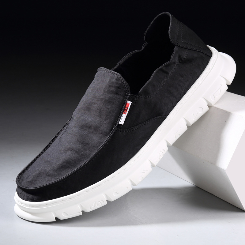 Men's Cloth Shoes Youth Casual All-match Board Shoes Lightweight Soft Bottom Lazy Shoes Comfortable Breathable Slip-on Fashionable Men's Shoes