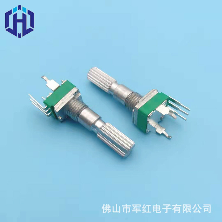097单联旋转电位器 弯脚带大支架25mm柄长B100K