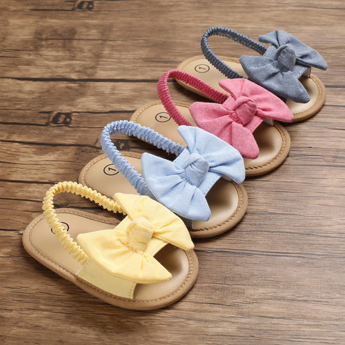 Breathable, Non-Slip Bow-Tied Sandals for Babies Aged 0-1