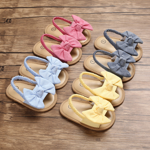 Breathable, Non-Slip Bow-Tied Sandals for Babies Aged 0-1