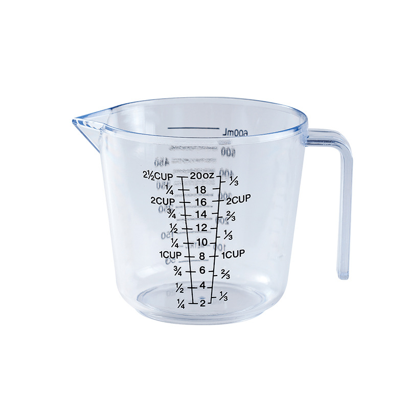 Taza Medidora con Escala 150/300/600/1000ml de Poliestireno, Transparente, para Repostería