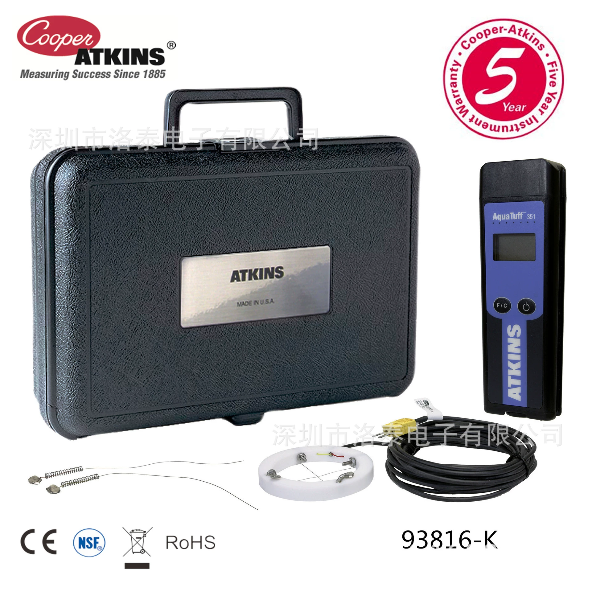US Cooper-Atkins 93816-K водонепроницаемый термометр термопара костюм измерение температуры масла термопары