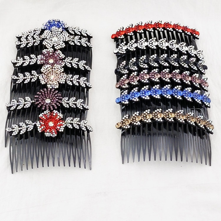 A3232 ancho completo diamante tenedor peine insertar peine accesorios para el cabello al por mayor Yiwu venta al por mayor 2 yuanes tienda de la venta caliente