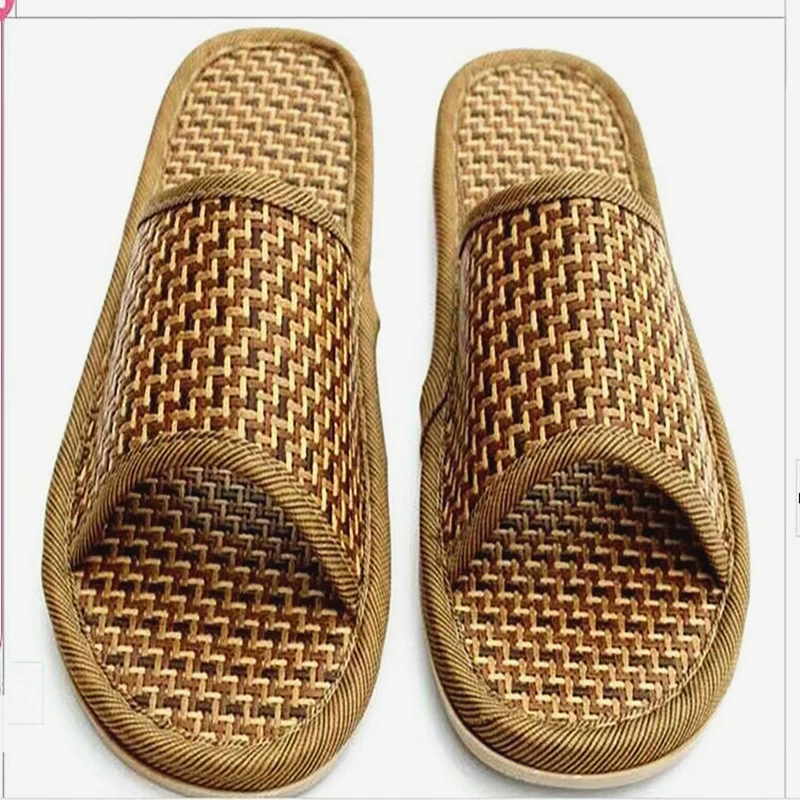 Новые Летние Бамбуковые соломенные коврики Teng, сандалии, тапочки, Нескользящие деревянные полы для дома, для пар, дома, оптом для мужчин и женщин