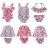 Split children's swimwear for swimming, set, long sleeve, sun protection