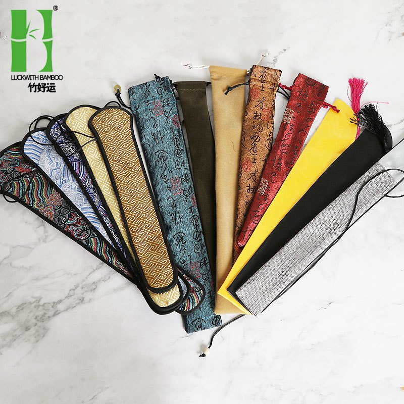 Bolsa de ventilador de estilo chino para hombre cubierta de ventilador antiguo accesorios de embalaje de ventilador cubierta de ventilador de brocado para hombre bolsa de ventilador plegable al por mayor