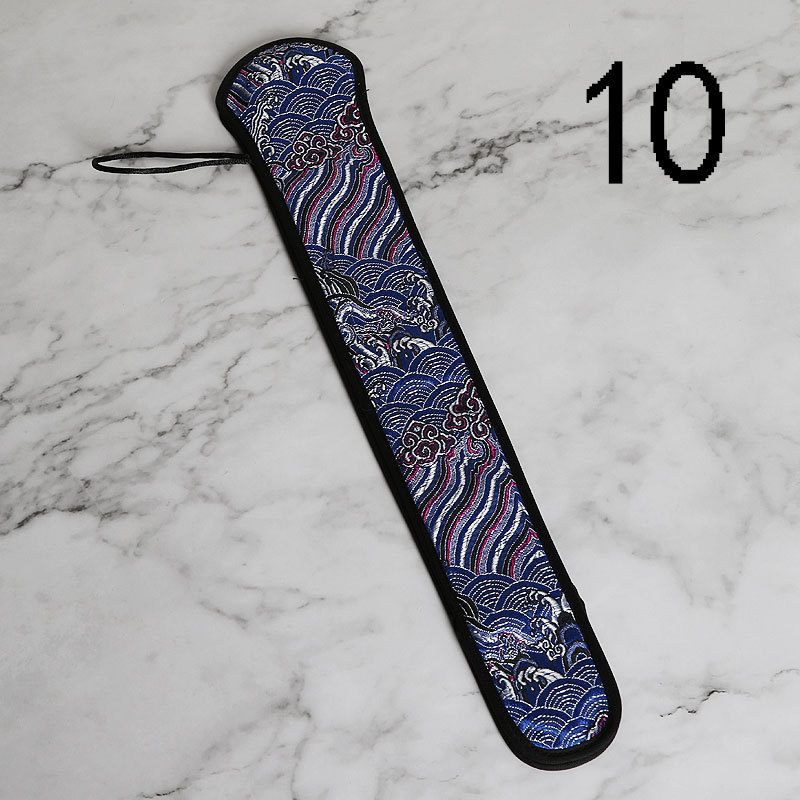 Bolsa de ventilador de estilo chino para hombre cubierta de ventilador antiguo accesorios de embalaje de ventilador cubierta de ventilador de brocado para hombre bolsa de ventilador plegable al por mayor