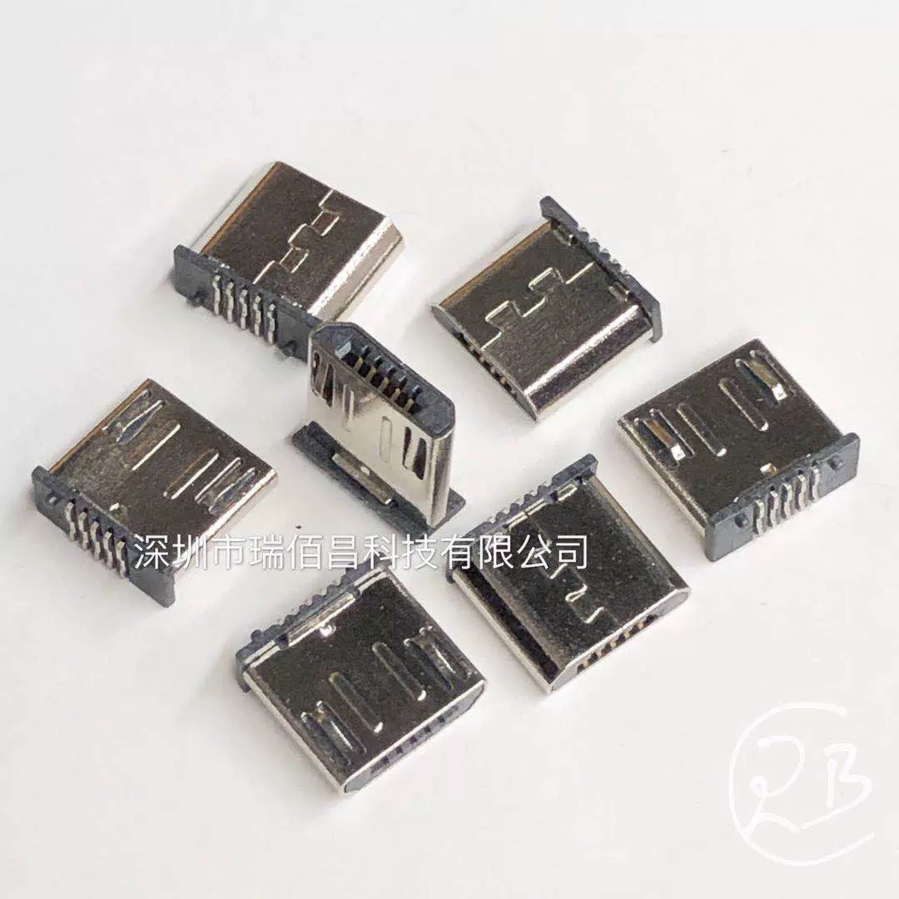 MICRO 5P立式贴片180度公头usb短体插座连接器安卓数据转接头-阿里巴巴