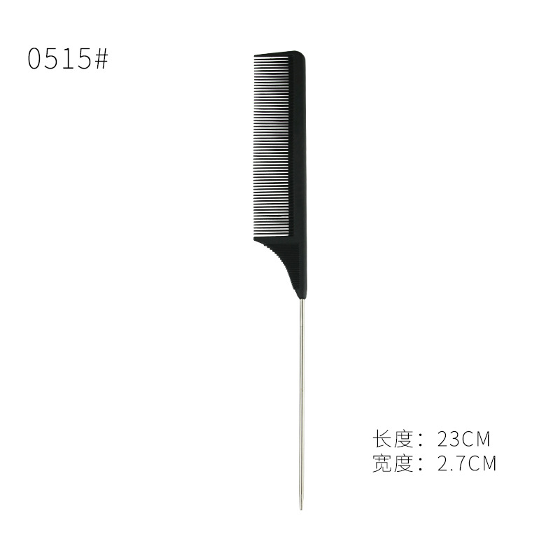 Fiebre del oro de fibra de carbono cubierta Tony peine punta peine de la cola aguja de acero doble cabeza peine peluquería peine de plástico peine del pelo