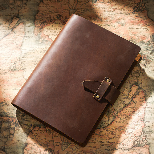 A5 genuine leather retro loose-leaf notebook diary office business simple notepad crazy horse leather hand ledger