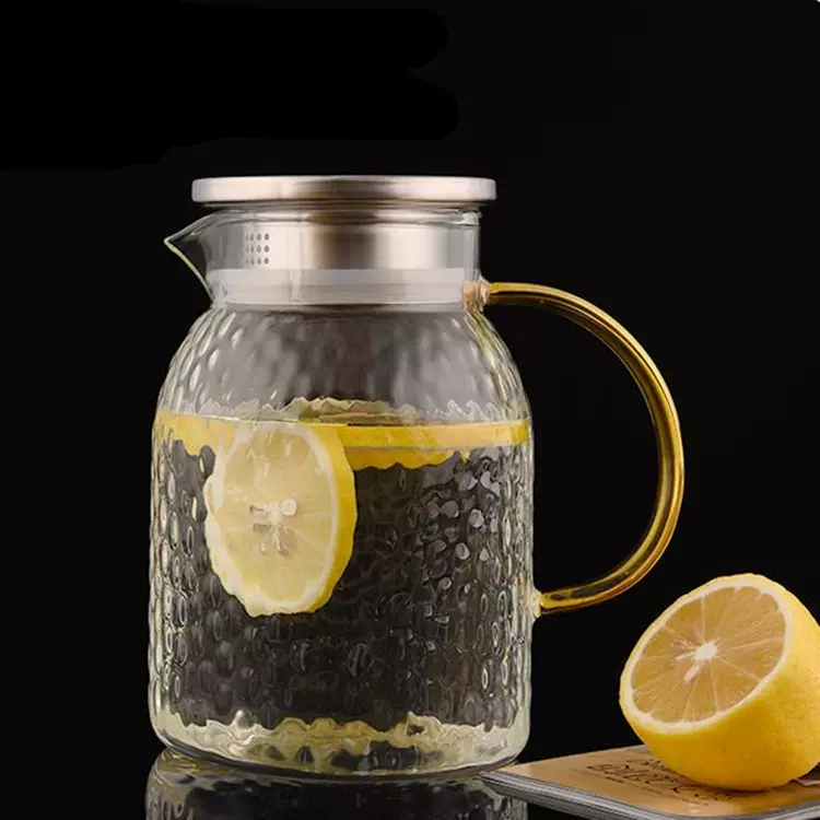 锤纹大容量凉水壶 耐热玻璃冷水壶 果汁壶 凉白开家用水壶冷泡