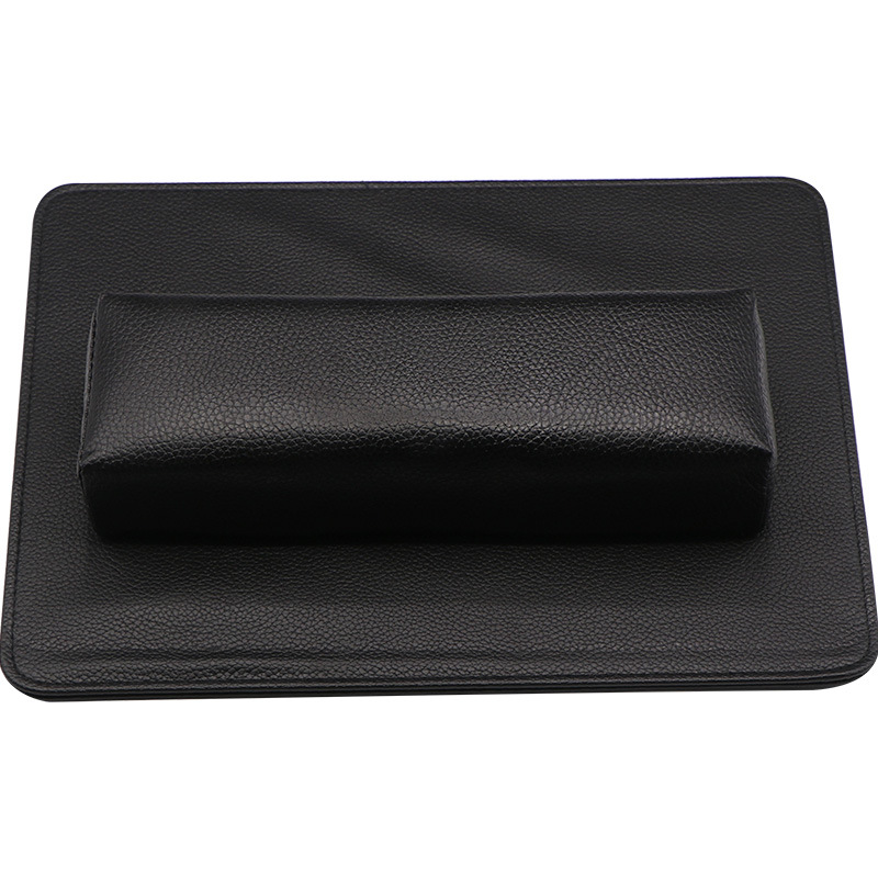 Cojín de mano de manicura transfronteriza almohadilla de mano traje fototerapia pegamento de aceite de uñas cuero de PU patrón de lichí rectangular almohadilla de herramientas lavable