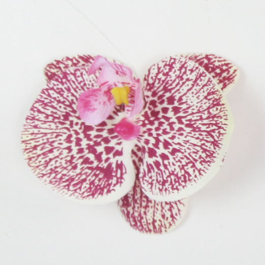 Orquídea artificial Phalaenopsis en maceta de cerámica grande, decoración de interior, flores de seda realistas