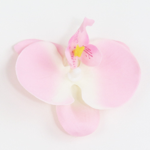 Orquídea artificial Phalaenopsis en maceta de cerámica grande, decoración de interior, flores de seda realistas