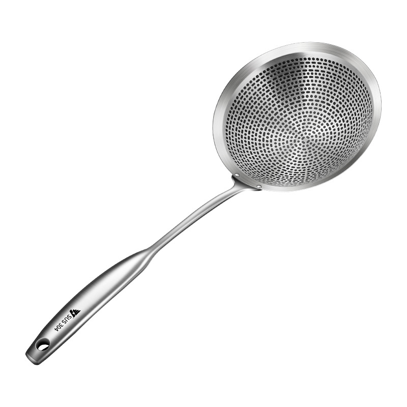 Sus304 cucharas de acero inoxidable con grandes fugas, cucharas de drenaje, utensilios de cocina, ollas calientes, filtros de fritura, fabricantes al por mayor image 5