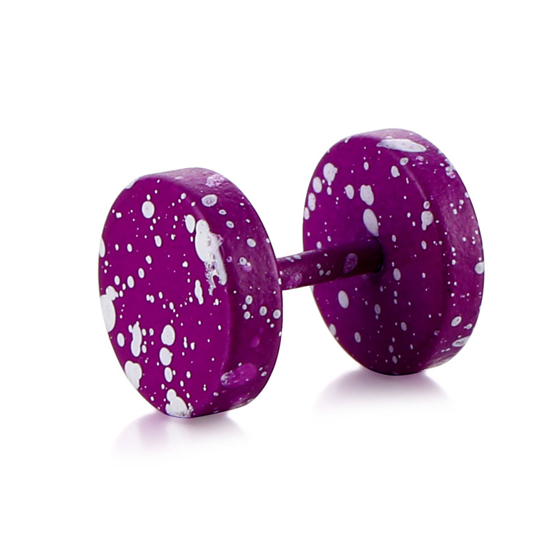 Pendientes hombre mancuerna acero inoxidable estilo coreano_voghion.com
