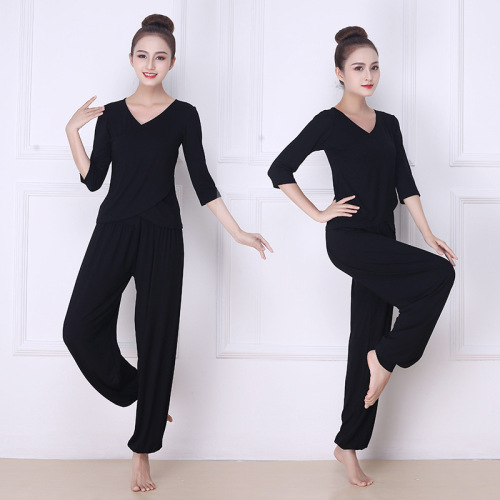 Good-looking yoga clothes suit for women dance practice fitness 2024 new fashion loose yoga beginners modal