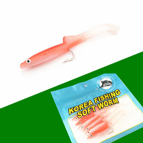 Manufacturer wholesale sea fishing lure bait with hook eel 8cm/2g T tail soft bait soft insect bait simulated fish bait